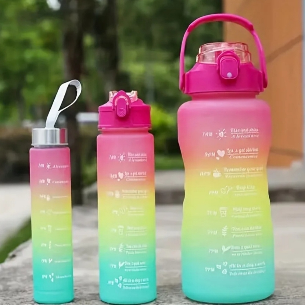 NEW 3 PIECE MOTIVATIONAL WATER BOTTLE SET!!